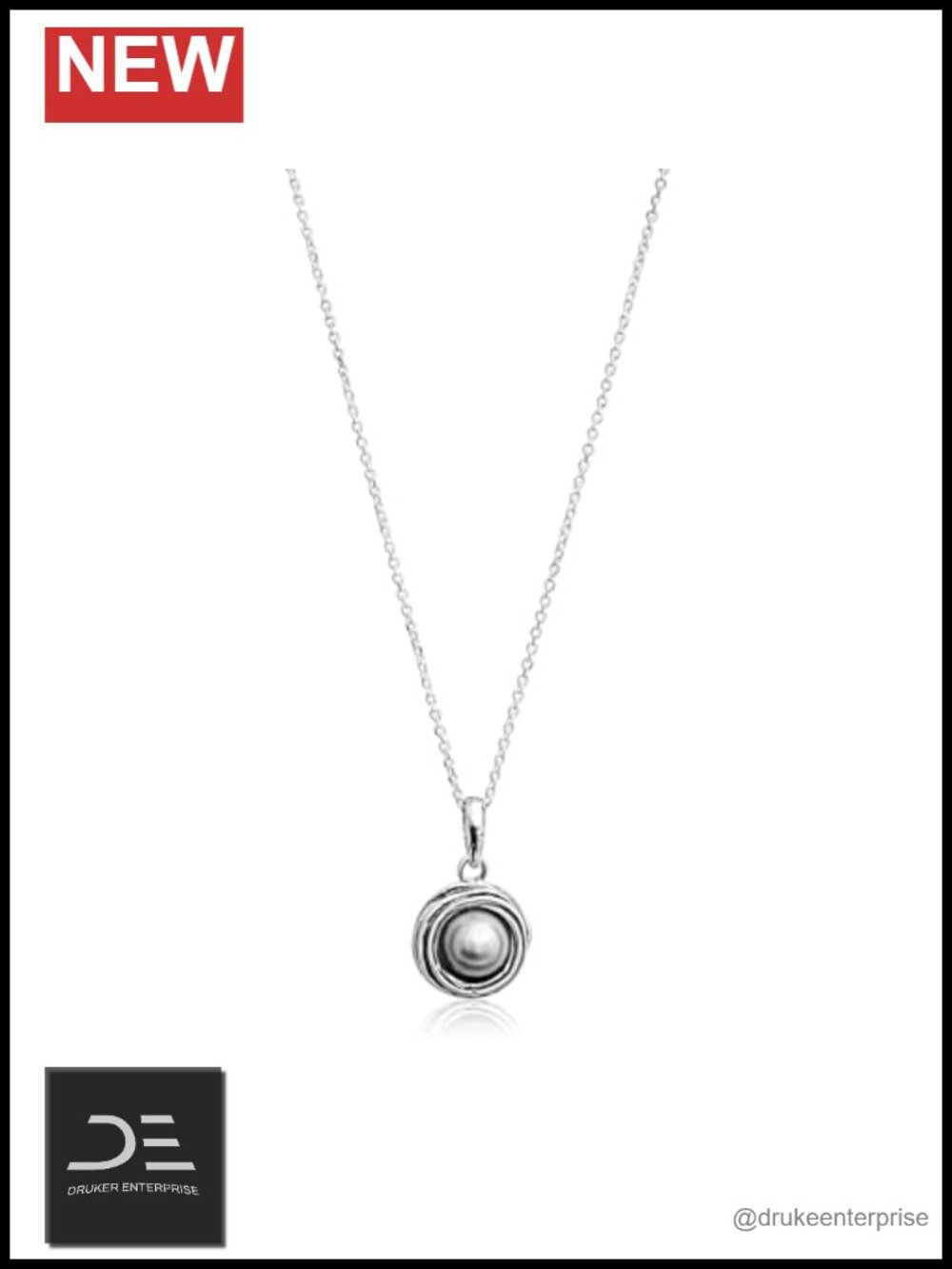 925 Sterling Silver Freshwater Pearl Pendant Necklace Vintage Hypoallergenic